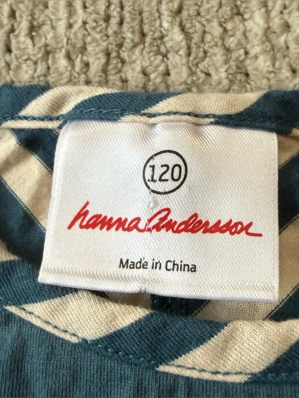 Hanna Andersson Blue Stripe Pocket Dress Girls Size‎ 120 Cotton